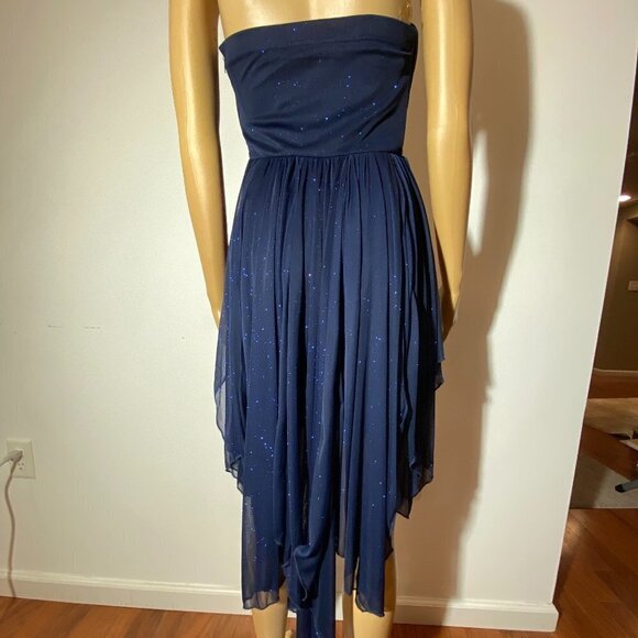 Sequin Hearts Navy Prom Dress Size 5 - Picture 6 of 9